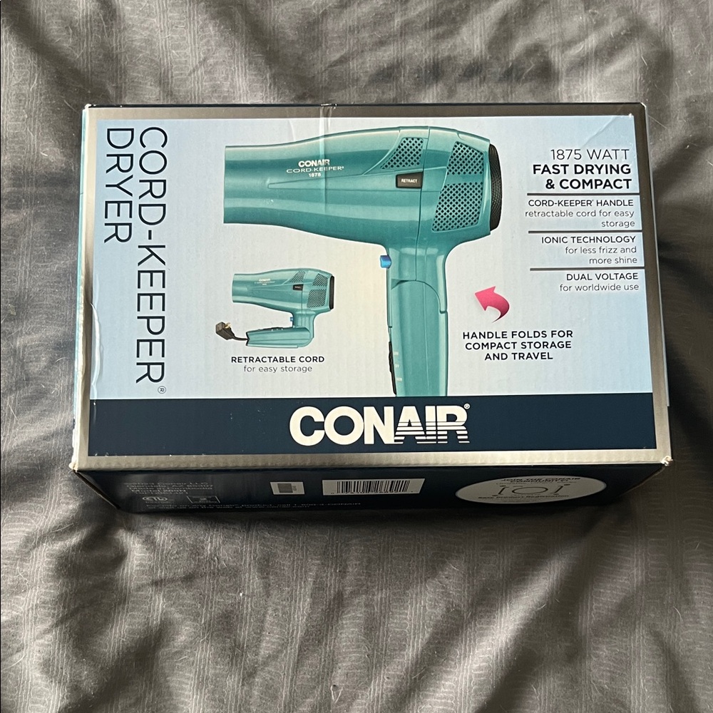 Conair Cord-Keeper Travel Hair Dryer in Teal
